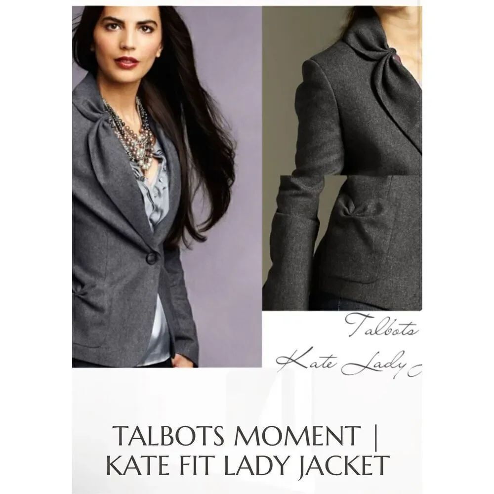 Talbots The Katie fit wool blend gray blazer 14